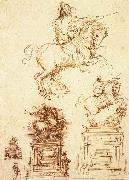 Leonardo  Da Vinci Study for the Trivulzio Equestrian Monument Sweden oil painting artist